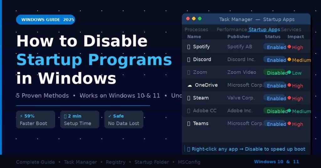 How to Disable Startup Programs in Windows: Complete Guide