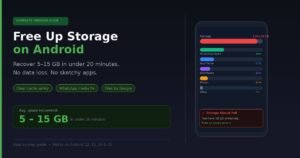 Android phone showing storage full warning with Files by Google storage breakdown screen